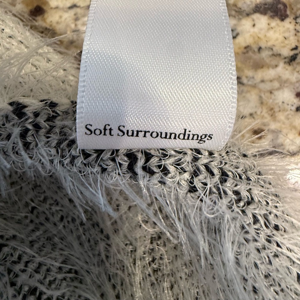 Soft Surroundings long line cardigan faux fur southwestern pattern OS - Picture 7 of 12